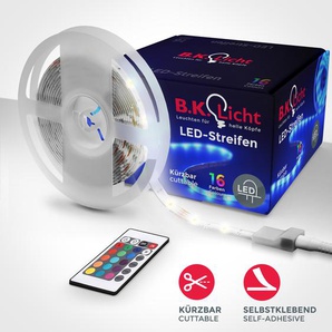 LED-Streifen B.K.LICHT Crucis Lichterketten weiß LED Streifen Lichterketten 5m BandStripes RGB selbstklebend mit Silikonbeschichtung