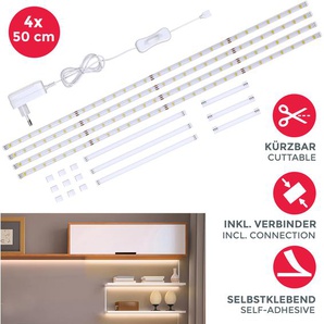 LED-Streifen B.K.LICHT Lacerta Lichterketten weiß LED Streifen Lichterketten 2m Band Set 4 Unterbauleuchte inkl. Verbinder
