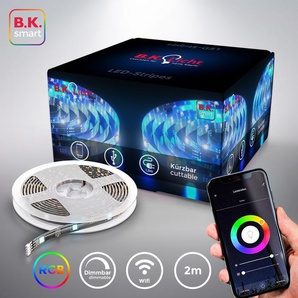 LED-Streifen B.K.LICHT Lichterketten Gr. x Gesamtlänge 2 m, schwarz LED Streifen Lichterketten Smart Home StripeBand 2m inkl. USB WiFi Appsteuerung