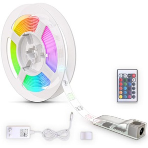 B.K.Licht LED Stripe, LED Band 3m, silikonbeschichtet, RGB, Fernbedienung, selbstklebend