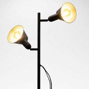 B.K.Licht Stehlampe BK_ST1556 Design-Stehlampe, inkl. Doppel-Kippschalter, ohne Leuchtmittel, RGB, Schwarz, Metall, 2x E27-Fassung, H: 142,5cm