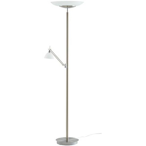 HELL-höllisch gutes Licht LED-Deckenfluter  2-flammig  Nickel-matt   ¦ silber ¦ Maße (cm): H: 182  Ø: 45