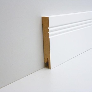 B.S. Bauprogramm Sockelleiste modern 250 cm 80 x 14 mm Blütenweiß GLO780304221