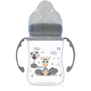 Baby Care Baby-Weithalsflasche 250 ml mit Griffe, Sauger Größe 0+, Schutzdeckel