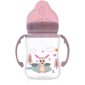 Baby Care Baby-Weithalsflasche 250 ml mit Griffe, Sauger Größe 0+, Schutzdeckel