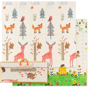 Baby Spielmatte faltbar, Babymatte doppelseitig, Krabbelmatte aus xpe Material, Krabbeldecke, Spielteppich für Babys, Säuglinge und Kleinkinder, 200