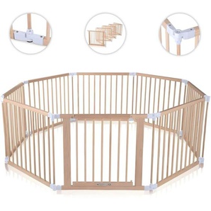 Baby Vivo - Laufgitter aus Holz 8 Elemente - individuell verstellbar - premium in Weiß