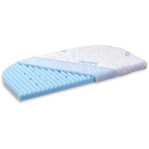 Babybay Beistellbettmatratze Babybay Original, Blau, Weiß, Textil, Füllung: Komfortschaum, 81x41.5 cm, Textiles Vertrauen - Oeko-Tex®, Oeko-Tex®