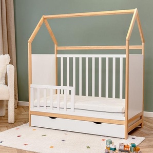 Babybett mitwachsend Céleste (von 0 bis 6 Jahren) 60 x 120 (cm) / Mit kleine Barriere / Mit Schublade