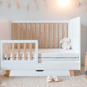 Babybett mitwachsend Kokon (von 0 bis 5 Jahren) 60 x 120 (cm) / Mit Schublade / Mit kleine Barriere