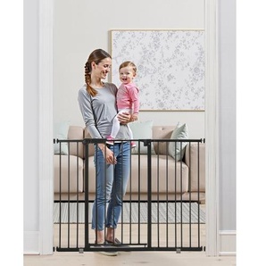 Babygitter Hundegitter Trenngitter mit verstellbarer Breite (65-121,9 cm), Treppenschutzgitter für die Sicherheit von Kindern & Haustieren, Einhand offen, für Treppen und Türen, schwarz LGXCWZLHS36I6RDH8V0