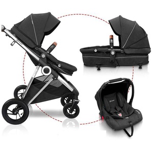 BabyGO 3-in-1 Buggy »Halime AIR Pram«, multifunktional, silber/antrazit