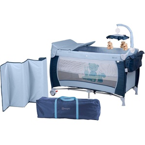 BabyGo Baby-Reisebett Sleeper Deluxe, blau, mit Musik-Mobile