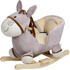 BabyGo Schaukeltier Rocker Donkey, mit Kufen und Griffen aus Birkenholz, Made in Europe