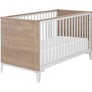 Babymöbel-Set GALIPETTE Marcel Schlafzimmermöbel-Sets Gr. ohne Matratze, B/H: 70 cm x 140 cm, weiß (weiß, eiche) Baby Baby-Bettsets