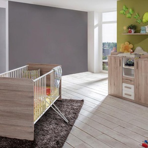 Babymöbel-Set WIMEX Bergamo Schlafzimmermöbel-Sets Gr. B/H: 70 cm x 140 cm, weiß (san remo eiche nb, alpinweiß) Baby Baby-Bettsets