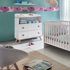 Babymöbel-Set WIMEX Cannes Schlafzimmermöbel-Sets Gr. B/H: 70 cm x 140 cm, weiß (alpinweiß, eiche nb) Baby Baby-Bettsets