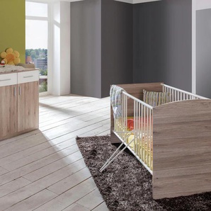 Babymöbel-Set WIMEX York Schlafzimmermöbel-Sets Gr. B/H: 70 cm x 140 cm, weiß (san remo eiche nb, alpinweiß) Baby Baby-Bettsets Bett + Wickelkommode