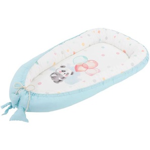 Babynest, Panda Hellblau, 90x50cm, Baumwolle, zweiseitig, antiallergisch, tragbar, Multifunktionale Babynestchen, Kokon für Babys & Säuglinge, Baby