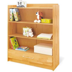 Babyregal Pinolino Natura , Buche , Holz , Buche , massiv , 3 Fächer , 1 Schubladen , 120x144x41 cm , Kinder & Jugendmöbel, Kindermöbel, Kinderregale