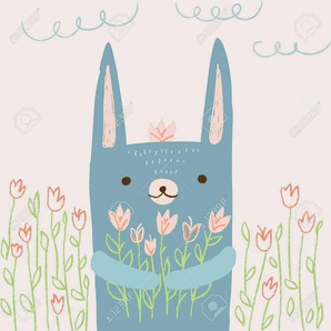 Babywanddeko Hansi Hase , Mehrfarbig , Metall , 40x40x3 cm , Babymöbel, Babyzimmer Deko, Babywanddeko