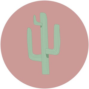 Babywanddeko Kaktus in der Wüste, Grün, Metall, 3 cm, Babymöbel, Babyzimmer Deko, Babywanddeko