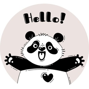 Babywanddeko Paulchen Panda, Rosa, Metall, 3 cm, Babymöbel, Babyzimmer Deko, Babywanddeko