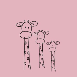 Babywanddeko Three in a row , Pink , Holz, Kunststoff , 40x40x3 cm , Babymöbel, Babyzimmer Deko, Babywanddeko