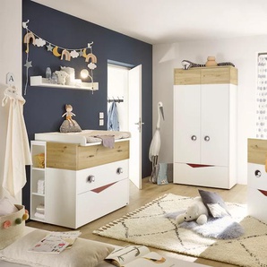 Babyzimmer-Komplettset GALLERY M BRANDED BY MUSTERRING Till Schlafzimmermöbel-Sets weiß (weiß, asteiche) Baby Komplett-Babybetten schmaler Kleiderschrank, inkl. 1 Unterstellregal für die Wickelkommode