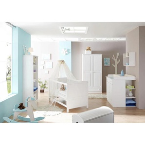 Babyzimmer-Komplettset TICAA Moritz Schlafzimmermöbel-Sets Gr. B/H: 70 cm x 140 cm, weiß (kiefer massiv lackiert) Baby Komplett-Babybetten