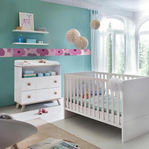 Babyzimmer-Komplettset WIMEX Cannes Schlafzimmermöbel-Sets weiß (alpinweiß, eiche nb) Baby Komplett-Babybetten