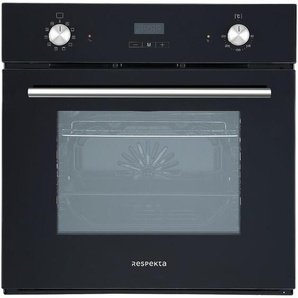 Backofen autark Einbau Herd Grill Heißluft LED-Timer Ofen Schwarz Respekta