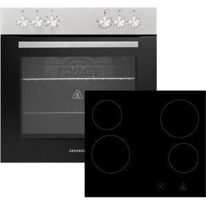 Backofen Herdset Einbau Kochfeld Glaskeramik rahmenlos 72 l Respekta HS2001-26