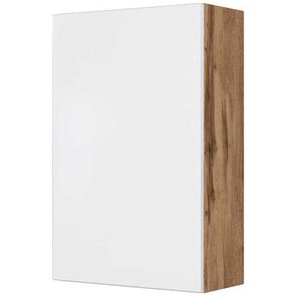 Bad Hängeschrank in Weiß und Wildeiche Optik 40 cm breit