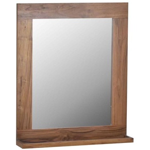 Bad Spiegel mit Ablage Glas, Massivholz Teak Modern Indien Indisch