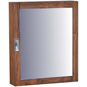 Bad Spiegelschrank mit zwei Böden Glas, Massivholz Teak Modern Indien Indisch