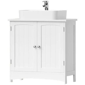 Bad-Unterschrank - weiß - Materialmix - 60 cm - 60 cm | Möbel Kraft