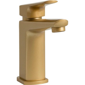 Badarmatur WELLTIME Marceau Armaturen Gr. B/H/T: 40 cm x 16 cm x 15 cm, goldfarben (gold) Badarmaturen inkl. Push-Pop Ablaufgarnitur und Abflussstopfen