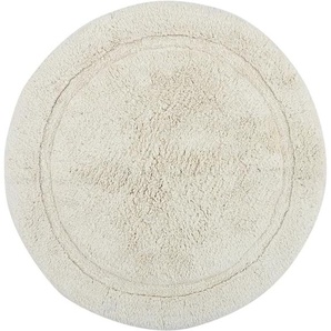 Badematte ANDAS Luana Badematten Gr. rund (Ø 80 cm), 1 St., Baumwolle, beige (natur) Badematten Hoch-Tief-Effekt, weich, trocknergeeignet, pflegeleicht, Uni-Farben