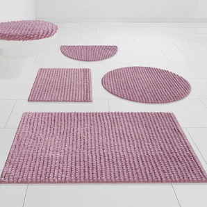 Badematte ANDAS Renat Badematten Gr. 3-tlg. Stand-WC Set, 3 St., Materialmix, lila (purple) Einfarbige Badematten Badteppich, Badgarnitur, Chenille-Optik, auch als 3 tlg. Set