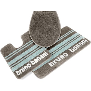 Badematte BRUNO BANANI Daniel Badematten Gr. 3-tlg. Stand-WC Set, 3 St., Polyester, grau (anthrazit) Gemusterte Badematten mit Streifen, Badteppich, auch als 3 tlg. Set erhältlich