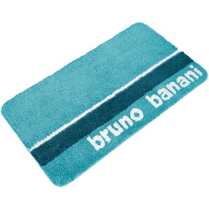 Badematte BRUNO BANANI Maja Badematten Gr. rechteckig (70 cm x 110 cm), 1 St., Polyester, blau (türkis) Gemusterte Badematten weiche Haptik, mit Logo, auch als 3 teiliges Set erhältlich