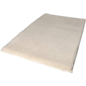Badematte CARPET CITY Topia Mats, Badteppich uni Badematten Gr. rechteckig (120 cm x 170 cm), 1 St., Polyester, beige Einfarbige Badematten Hochflor, Kaninchen Haptik, Polyester, Badezimmerteppich, waschbar
