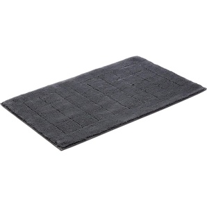 Vossen Badematte Exclusive, Höhe 20 mm, rutschhemmend beschichtet, fußbodenheizungsgeeignet, Baumwolle, rechteckig, Badteppich, Uni-Farben, Karo Muster, Hoch-Tief Effekt, reine Baumwolle