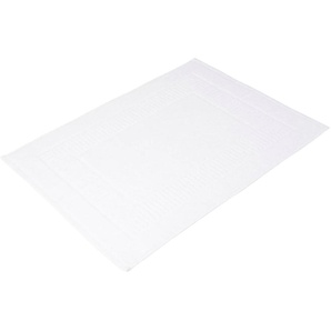 Badematte GÖZZE BIO Frottier Badematten Gr. rechteckig (60 cm x 100 cm), 1 St., Baumwolle (Bio-Baumwolle), weiß Einfarbige Badematten Badvorleger, Frottier-Qualität, mit Bordüre