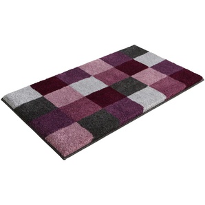 Badematte GRUND Mosaik Badematten Gr. rechteckig (80 cm x 150 cm), 1 St., Kunstfaser, lila (beere) Gemusterte Badematten angenehm weich, auch als 3 teiliges Set erhältlich