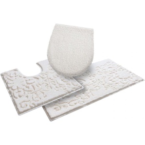 Badematte GRUND Sophia Badematten Gr. 3-tlg. Stand-WC Set, 3 St., Polyester, beige (creme) Badematten Hoch-Tief-Struktur, Made in Europe