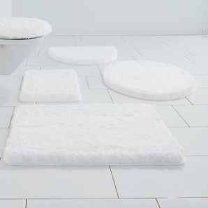 Badematte GUIDO MARIA KRETSCHMER HOME&LIVING Micro exclusiv Badematten Gr. 3-tlg. Hänge-WC Set, 3 St., Polyester, weiß Einfarbige Badematten Badteppich, auch als 3 teiliges Set & rund erhältlich