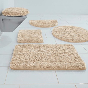 Badematte GUIDO MARIA KRETSCHMER HOME&LIVING Micro exclusiv Badematten Gr. 3-tlg. Stand-WC Set, 3 St., Polyester, beige Einfarbige Badematten Badteppich, auch als 3 teiliges Set & rund erhältlich