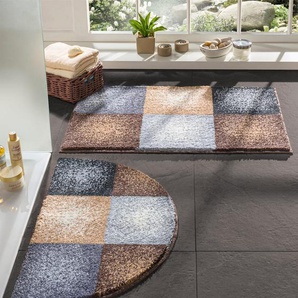 Badematte HEINE HOME Badematten Gr. rechteckig (60 cm x 100 cm), 1 St., braun (braun, grau) Gemusterte Badematten